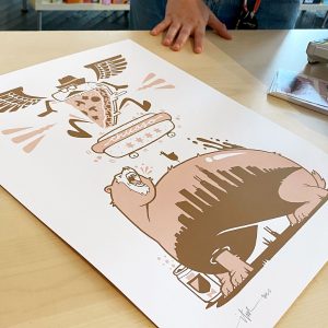 Abe Froman Sausage King Screen Print by Jeremy Fish